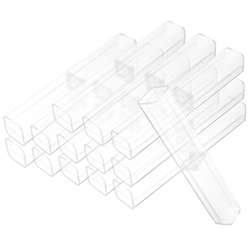Boîte à crayons transparente en plastique lot de 50 rangement stylo portable et léger