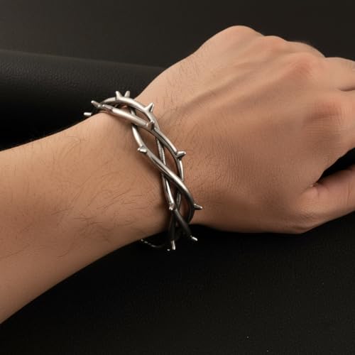 Pulsera de alambre con espinas para hombre miniatura 2