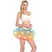 Produktbild HNJZX Damen Petticoat mit LED-Beleuchtung, Tüll, Mini-Tutu, 5-lagig rot Regenbogenfarben