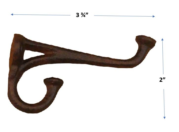 Midwest Craft House 8 Rustic Cast Iron Coat Hat Wall Hooks Restore School Farm Towel Bath Kitchen