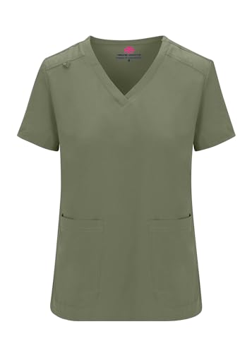 Natural Uniforms Womens Essential Cool Stretch Jogger Scrub Set (Olive, Small)