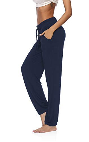 Image of DIBAOLONG Womens Yoga Pants Wide Leg Comfy Drawstring Casual Loose Straight Leg Lounge Pants Workout Running Sweatpants