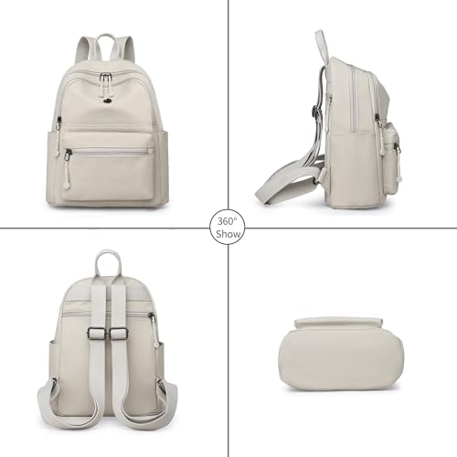 YUESITE Damen Rucksack Wasserdichte Nylon Casual Schultasche Daypack Leichtgewicht Reiserucksack Minirucksack Elegant,leichte Rucksackhandtasche zum Alltag Reise Schule Freizeit Einkaufen Orange