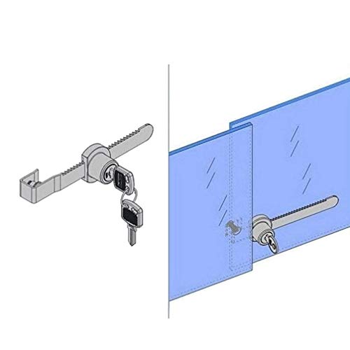 Sliding Glass Door Lock Display Case Lock Ratchet Lock with Chrome Finish, Security, Keyed Alike Showcase Display (2 PC)