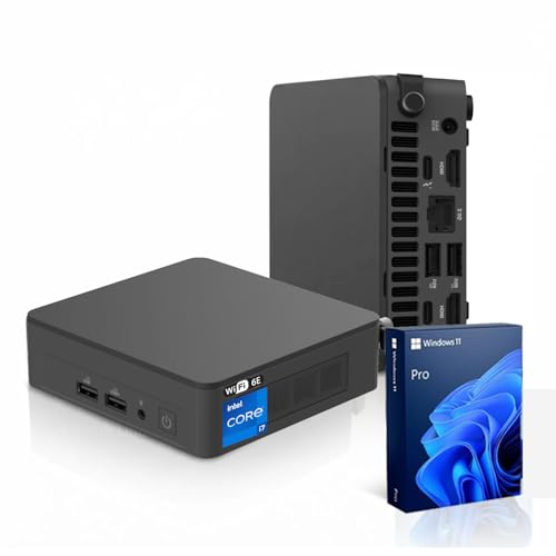 Image of ASUS NUC 13 Pro Mini Desktop, Intel 12-Core i7-1360P, 16GB RAM, 512GB SSD, Wi-Fi 6E, Support 4-Display 4K, Thunderbolt 4, HDMI, Bluetooth, Windows 11 Pro, Black, PC for Home /Business /Gaming