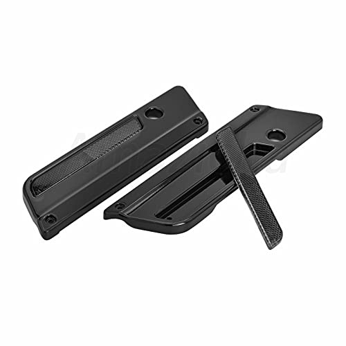 Amazicha Black Saddlebag Latch Covers With Reflectors Hard Saddle Bag Compatible For Harley Touring Street Glide Electra Glide Road Glide Road King 1993-2013 #TOP2