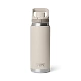 YETI Rambler 18 oz Leakproof Bottle with Flip Chug Cap, Cape Taupe | Double-Wall Vacuum Insulated, 100% Leakproof Magnetic C-Lock, Lockable Covered Spout, 18/8 Stainless Steel, Cupholder Fit