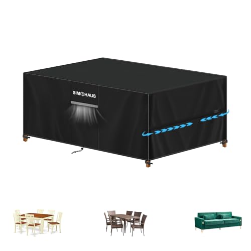 SIMPHAUS Abdeckung Gartenmöbel Abdeckung Wasserdicht Abdeckhaube Gartenmöbel 420D Oxford mit Belüftungsöffnungen,Schutzhülle für Gartentische,Balkonmöbel,Lounge Möbel Outdoor Abdeckung 140x90x75cm