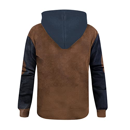Ymosrh Men's Hoodies, Color Block Long Sleeve Casual Athletic Workout Hooded Sweatshirt Pullover, S-4XL2