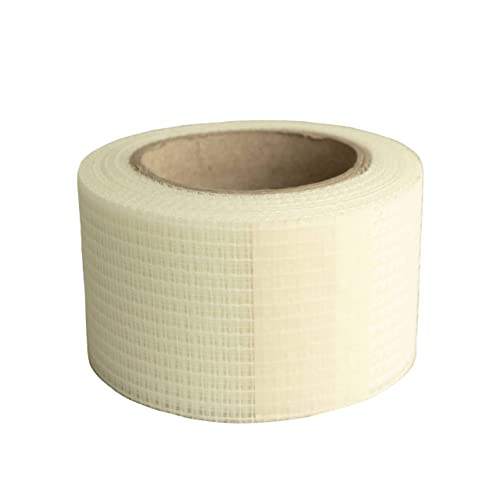 Dalsys Ruban en tissu, ruban à joint pour la construction intérieure blanc 5cm x 20m, Bande de joint de grille, bandes de renforcement pour le remplissage de plaques de plâtre Cover