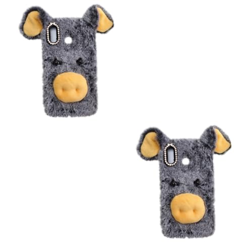 Coque de téléphone peluche cochon : fausse fourrure haute qualité et design 3D