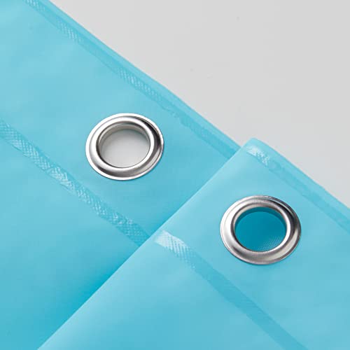 Image of EHZNZIE Aqua Shower Curtain Liner 72x72, PEVA Waterproof Bath Curtain, No Chemical Smell, 3 Weighted Magnets, Durable with Rustproof Metal Grommets