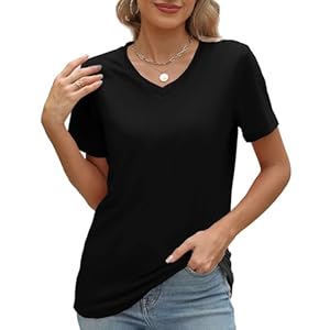 100% Cotton V Neck Short Sleeve T S...