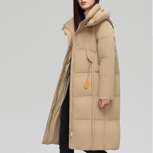 Womens Winter Puffer Parka Jacket with Hood Long Sleeve Full Zip Long Puffy Jacket Casual Thermal Ladies Padded Coats3