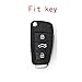 Royalfox(TM) luxury 3 buttons leather flip folding remote Key Fob case Cover For Audi A1 A3 A4 A5 A6 Q2 Q3 Q7 TT S3 R8 accessories ,with keychain (leather pink)