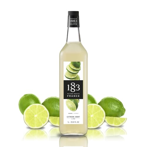 1883 Lime Syrup for Drinks, Made in France, 1 Liter Glass Bottle