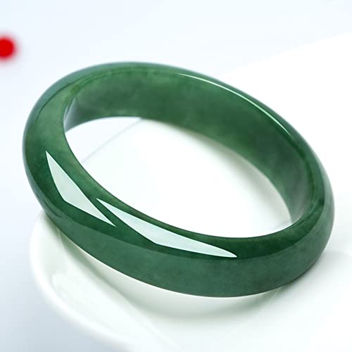 Burmese Jade Bracelet for Women Natural Genuine Dark Green Jadeite Bangle Jewelry with Certificate (Size : 64mm)3