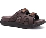 ONCAI Womens Orthotic Sandals Ladies Recovery Walking Slides Arch Support Plantar Fasciitis Comfort Orthopedic Soft Cushion Summer Adjustable Sandalias,Brown Size 10