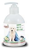 MA-FRA, Shampoo für Hunde mit weißem Fell, Gegen Vergilbung, Extraglanz, Weist Parasiten ab, mit Neemöl, Talkduft, 250 ml
