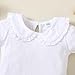 Magic Park 12M-5T Baby Girl Short Sleeve T-Shirt Toddler Ruffle Blouse Kid Solid Color Tee Casual Tops Holiday Clothes (3 Years, Short White)