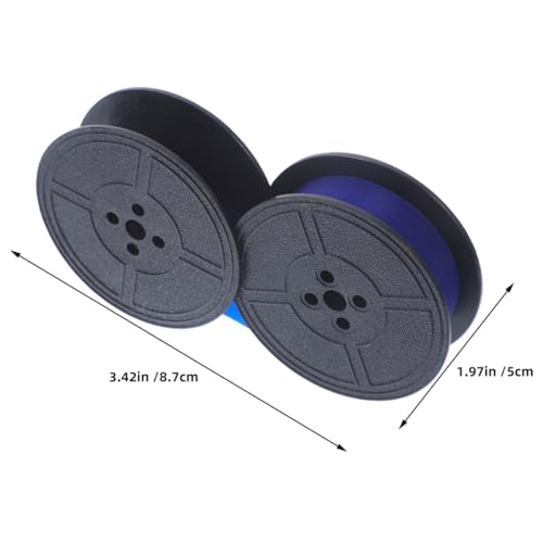 Cinta de tinta para máquina de escribir antigua con doble carrete azul de 4 piezas 2
