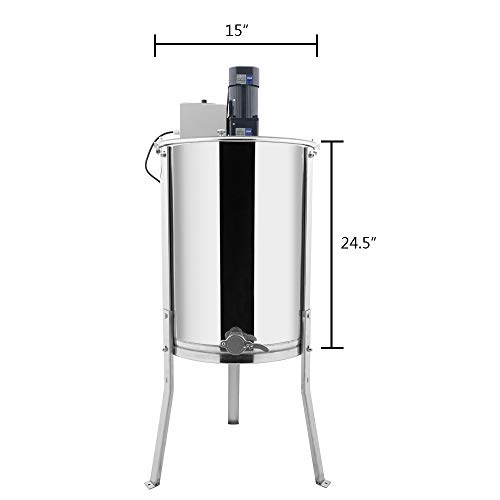 VINGLI Upgraded Electric 4 Frame Honey Extractor, Stainless Steel Honeycomb Spinner Drum with Adjustable Height Stands, Beekeeping Pro Apiary Centrifuge Equipment - Image 4