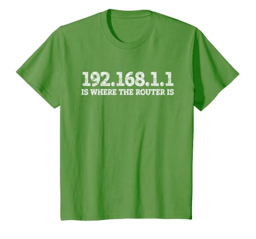 Router IP Address 192.168.1.1 Nerd Geek Networking T-Shirt, Youth, Grass Green, 2T