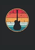 Guitarra acústica retro Guitarrista: Cuaderno | Cuadriculado | A cuadros, DIN A4 (21 x 29,7 cm), 120 páginas, papel color crema, cubierta mate