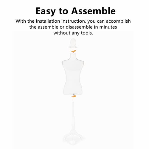 Hombour Female Mannequin Body, Sewing Mannequin Torso, 52-67 Inch Height Adjustable Dress Form With Tripod Stand For Display Dressmaker Jewelry, Black #TOP6