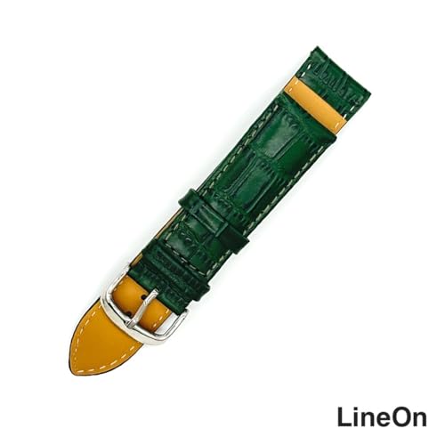 Image of Lineon 22mm Half Padded Leather Mens Watch Strap For Branded Watches Compitable with Titan, Timex, Casio, Sonata, Tool and Pins Include