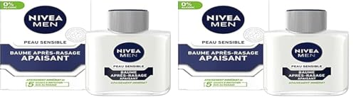 NIVEA MEN Peau Sensible Baume Après-Rasage (1 x 100 ml), Soin Après-Rasage enrichi en Camomille & Hamamélis, Soin visage pour homme 0% d’alcool pour peaux sensibles...