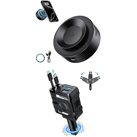 XO Simple is Beauty Magnetic Cell Phone Holder for Car, Electric Vacuum Strong Suction Car Phone Mount +Retractable Car Charger, 4 in 1 Mech-Style Fast Charging Car Phone Charger 65W Cover