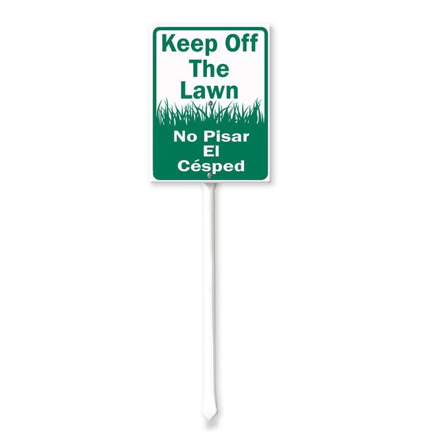Geroclonup Keep Off The Lawn Yard Sign with Stake 17.5x22cm Rustproof Aluminum Sign for Yard Garden Lawn Street Outdoor
