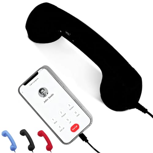 Auricular Retro para Teléfono Tipo C con Cable Negro miniatura 1
