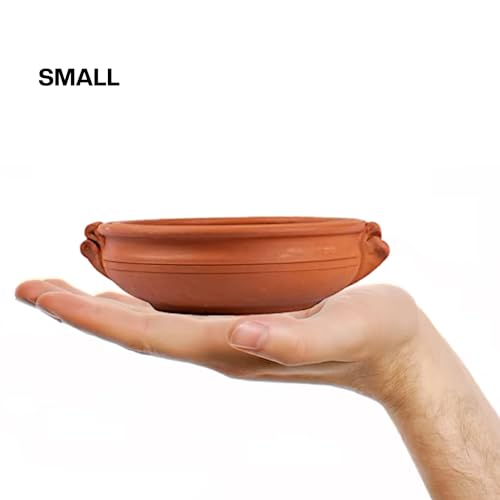 Image of Village Decor Handmade Terracotta Decorative Flower Pot /Uruli /Urli Bowl (Brown, 1 Piece) (Vdurili03), 300 ML