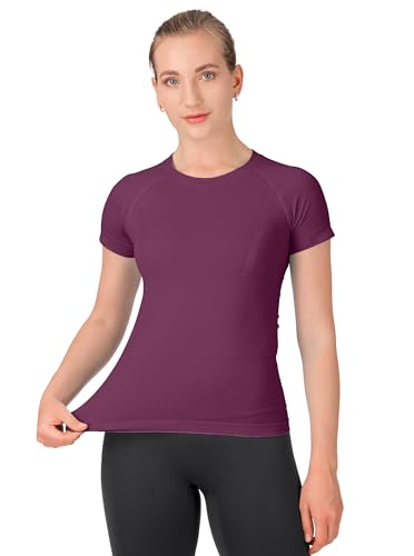 Image of MathCat Seamless Workout Tops for Women Short Sleeve Yoga Running Shirts,Breathable Athletic Compression Shirt Women XS-XL