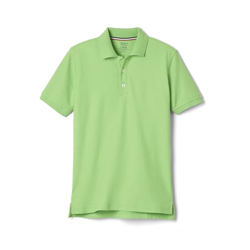 French Toast Boys Short Sleeve Pique Polo Shirt (Standard & Husky), Lime Green, X-Small (4/5)
