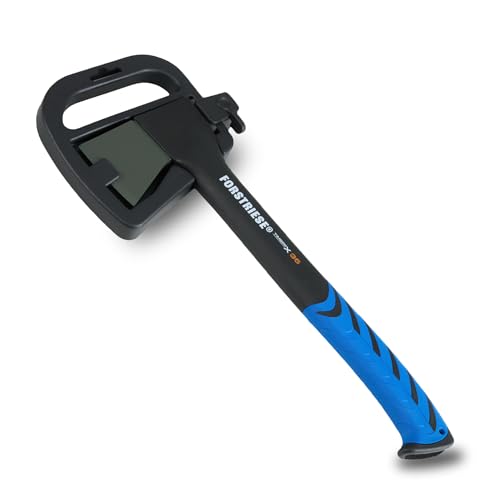 FORSTRIESE® Axt klein 36cm | Vibrationsarme Spaltaxt inkl. Klingenschutz | Beil aus hochwertigem Non-Break Fiberglas-Kunststoff zum Holz spalten | Teflon Beschichtung & ergonomischer Griff | TimberX36