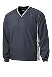 SPORT-TEK Men's Tipped V Neck Raglan Wind Shirt - JST62 - Graphite/White - 2XL