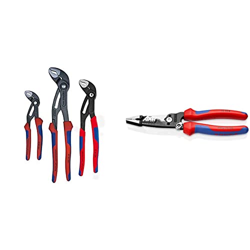 KNIPEX - 9K 00 80 05 US Tools - 3 Piece Multi-Component Cobra Set (7, 10, & 12) (9K008005US) & KNIPEX Tools 13 72 8 Forged Wire Stripper, 8-Inch