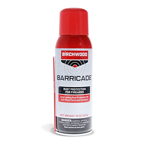 Birchwood Casey Barricade Rust Protection Aerosol | Effective Long-Lasting Anti-Rust Lubricant For Gun Metal Parts And Surfaces, 10 Fl. Oz. #TOP9