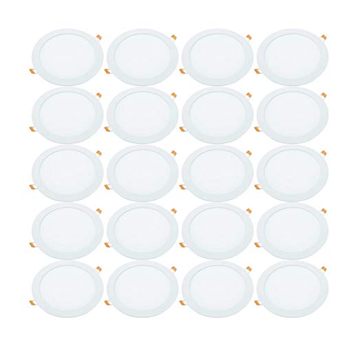 Downlights Jandei – Pack 20 x Downlights LED Empotrables, 18W, 1440 Lumen, Forma Redonda, Orificio para Empotrar Ø 200- Ø 205 mm,...