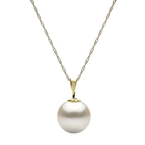 Product Image of the 14K Gold Chain White Freshwater Cultured Pearl Pendant Necklace for Women 18 inch