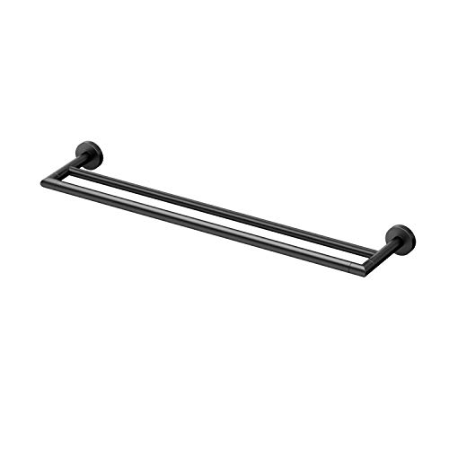 Image of Gatco 4634MX Glam Double Towel Bar, Matte Black, 24 Inch, Double Bar