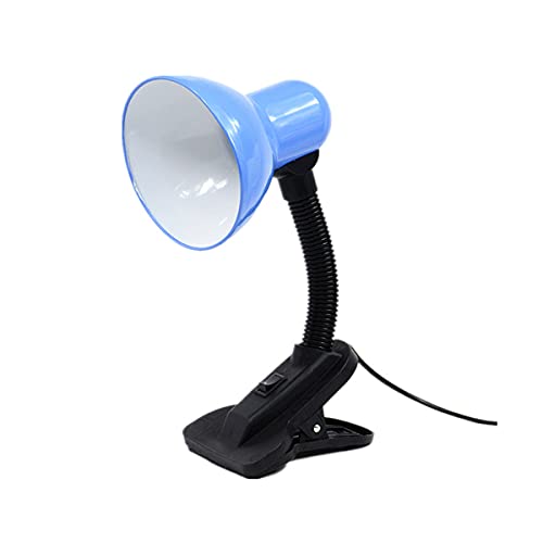 QEGY Rétro Lampe de Bureau a Pince, Classique Bleu, E27 Lampe de Lecture Col de Cygne Flexible 360°, Métal/Plastique Lampe de Table avec Interrupteur Bouton et Câble pour Chambre Intérieur Luminaire Cover