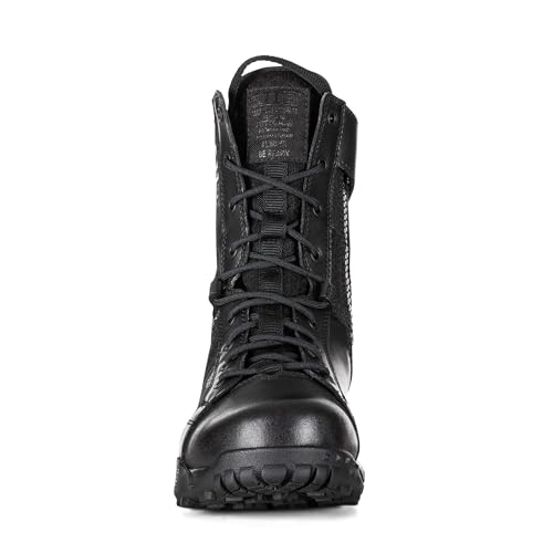 5.11 Tactical Men's A/T Waterproof Boots, 8", Full Side Zipper, All Terrain, Black, Style 12444ABR2