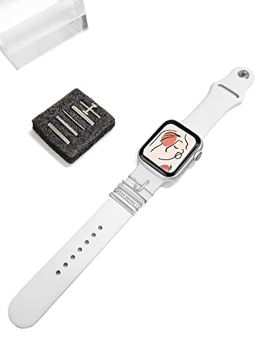Image of 5Pcs Charms for Apple Watch band 41mm 45mm 40mm 44mm 38mm 42mm 46mm 49mm Women,Diamond+Metal Jewelry Decorative Ring For iWatch series 11 10 9 8 7 6 5 4 se 3 /2,Galaxy watch 7 /6 /5 /4,Strap Accessories