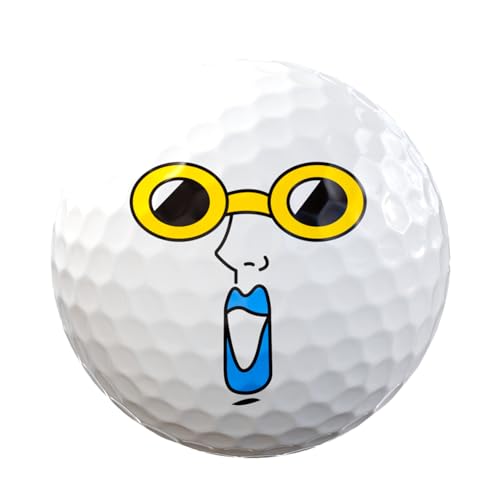 Korean Golf Balls | Designed for Distance and Straight Shots | 3-Piece Surlyn Colored | Pop Art Design Golf Balls for Men and Women | Funny Character Golf Balls for Gift | 1 Dozen (12-Balls)