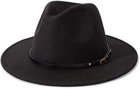 Lisianthus Women Belt Buckle Fedora Hat Black