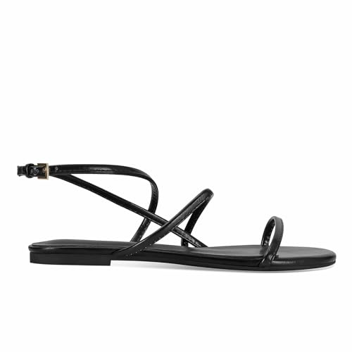 Image of Beaded Strappy Flat Sandals for Women Bohemian Sandals Open Toe Slingback Flats Vacation Beach Casual Daily Dressy Summer Shoes